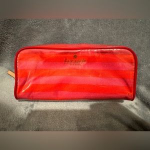 Kate Spade makeup cosmetic pouch bag pink orange stripe
